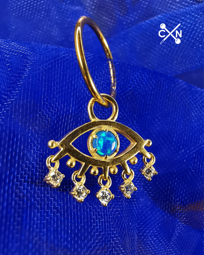 Charms - CoCr NF - blue eye of the prophet with white zircons - gold - D-090