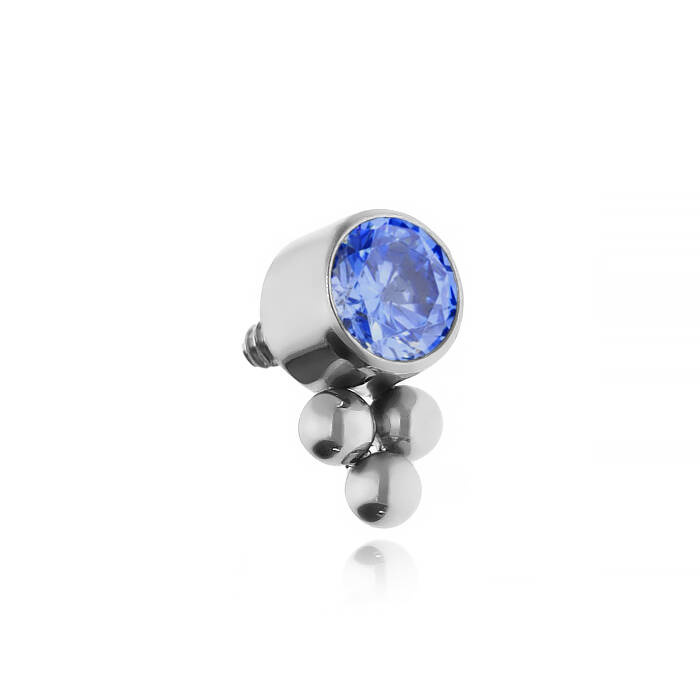 Titanium attachment for pins with navy blue zirconia - TNA-017