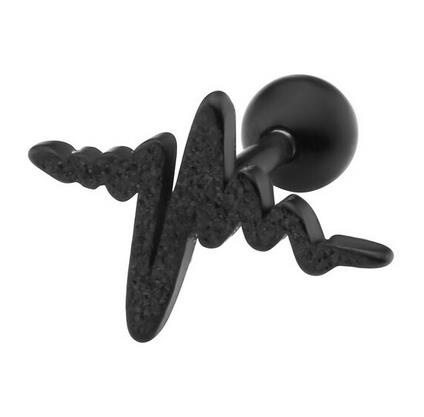 Lifeline cartilage earring black - CH-043