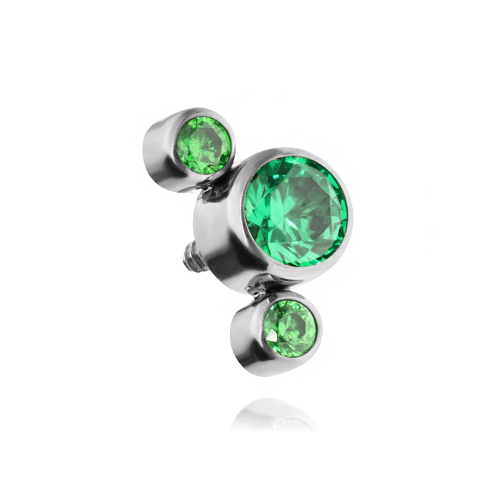 Titanium attachment with green zircons - TNA-012