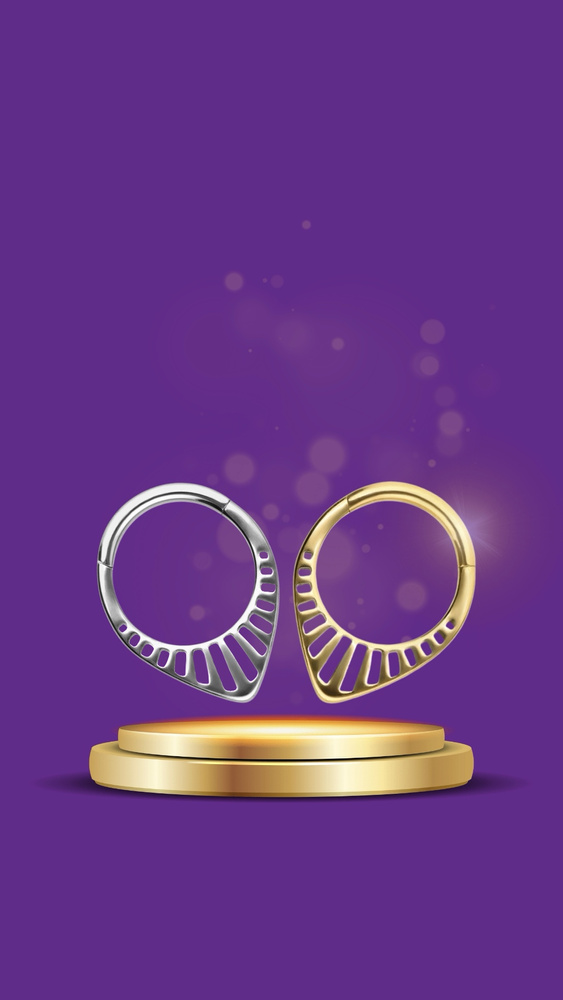 Titanium piercing ring clicker decorative - gold - TK-083