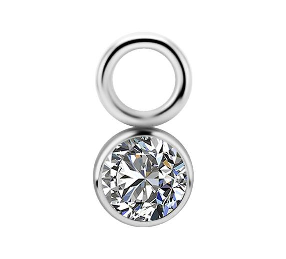 Titanium Charms - PREMIUM ZIRCON - silver - D-032