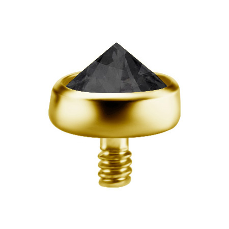 Titanium attachment for pins Dermal top gold - black Premium Zirconia - TNA-058