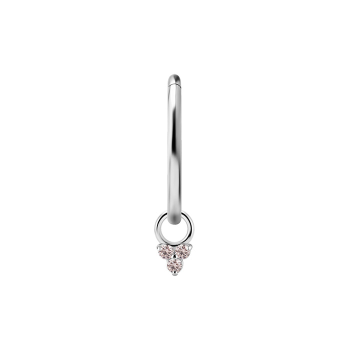 Charms - CoCr NF - triangle with champagne zircons - silver - D-070