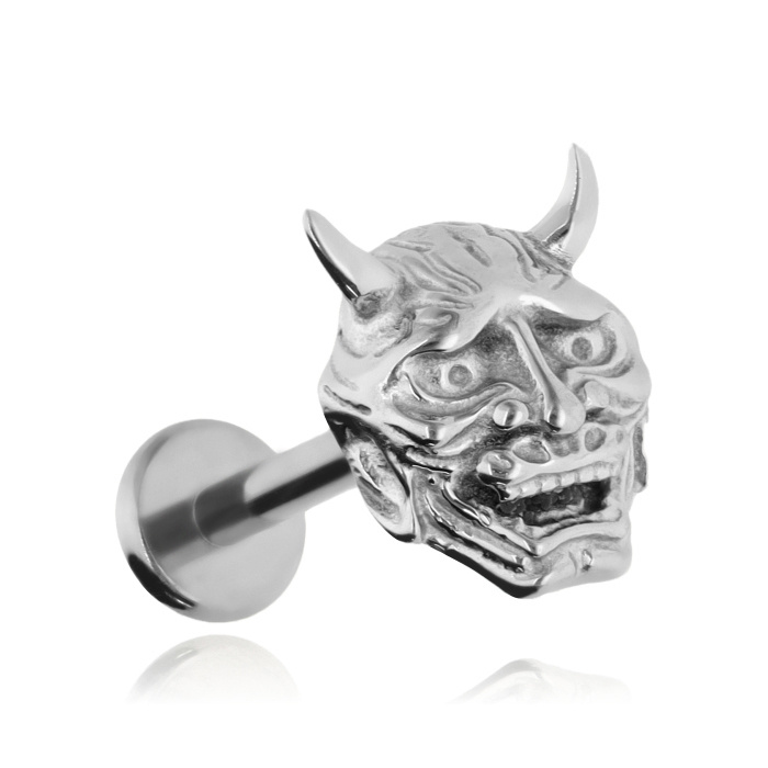 Titanium labret japanese mask - silver
