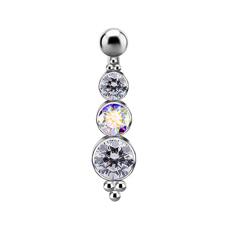 Titanium Belly button ring - Premium Zirconia colored - TPP-036