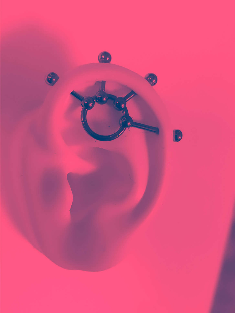 Titanium connector - ball with a hole - silver - TCZ-025