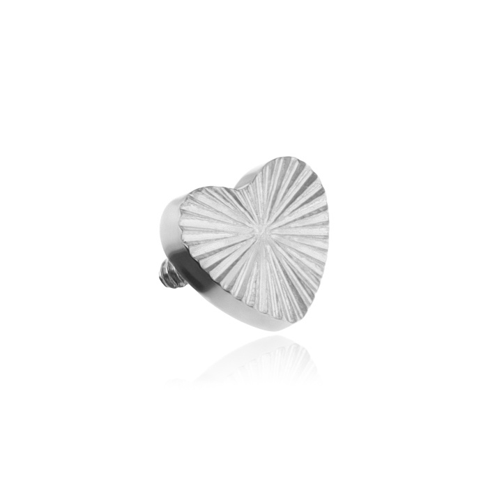 Titanium attachment heart - silver - TNA-203