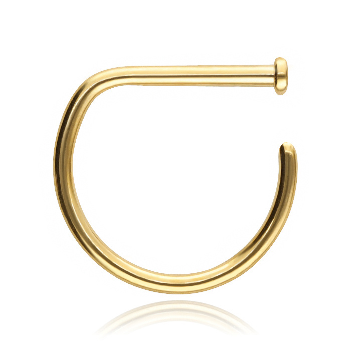 Titanium nose ring D-RING gold - TN-013