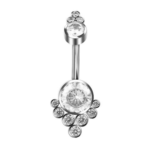 Titanium Belly button ring white - TPP-020