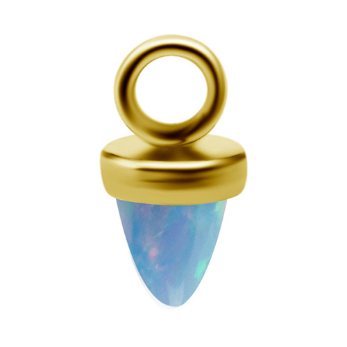 Charms - eye with blue opal - gold - D-057