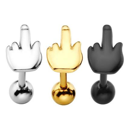 FUCK YOU gold cartilage earring - CH-014