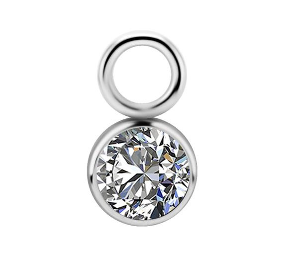 Titanium Charms - PREMIUM ZIRCON - silver - D-032