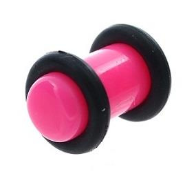 Plug akrylowy z oringiem różowy - PT-006