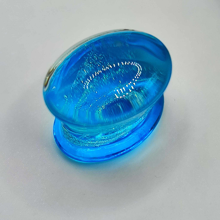 Saddle glass plug oval space blue - PT-097