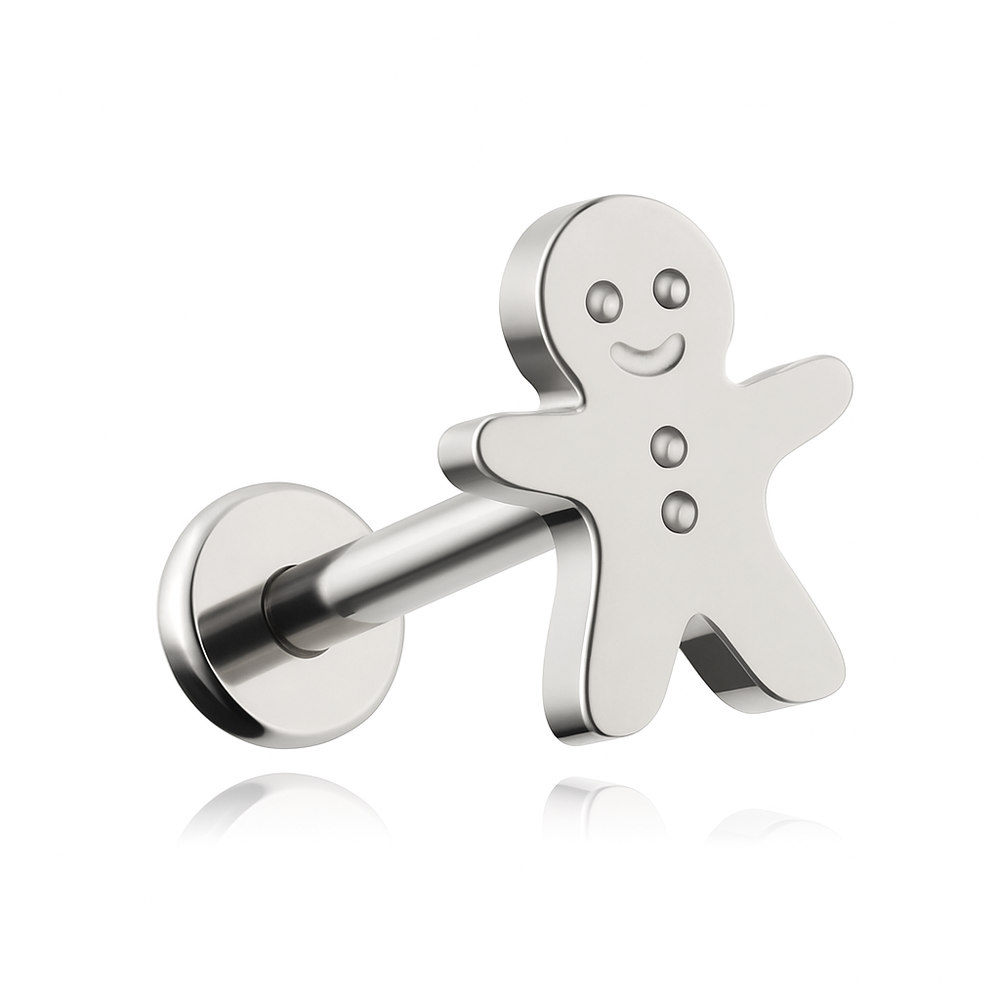 Titanium labret gingerbread- silver