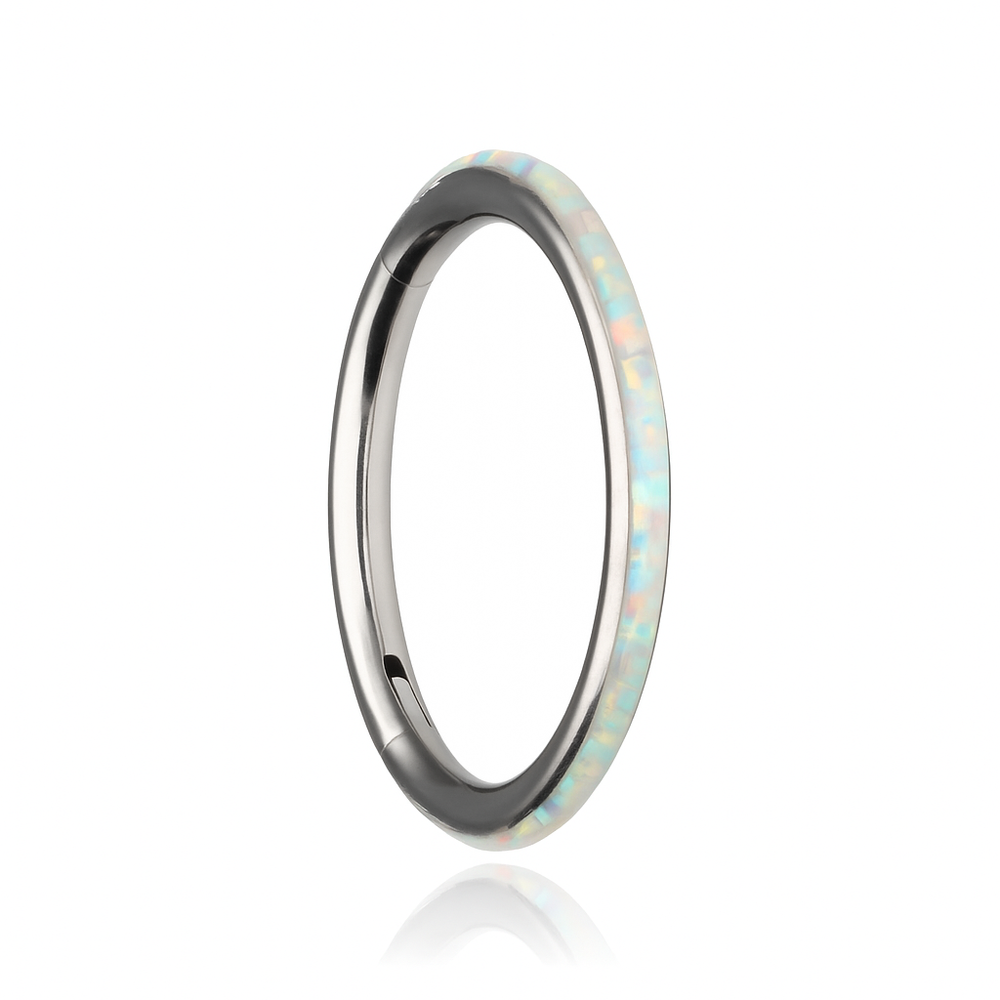 Titanium CLICKER ornamental with opal - OP17 - TK-003