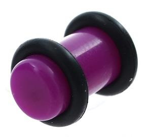 Plug akrylowy z oringiem fioletowy - PT-006