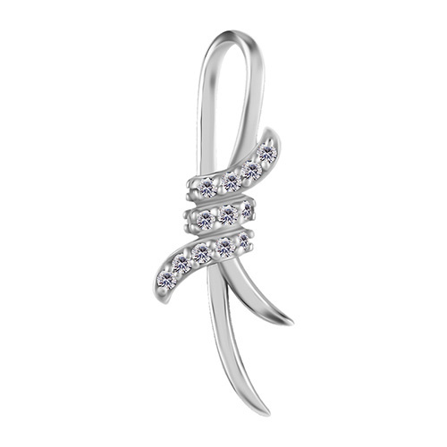 Charms - CoCr NF - ozdobny srebrny z białymi PREMIUM ZIRCONIA - D-050