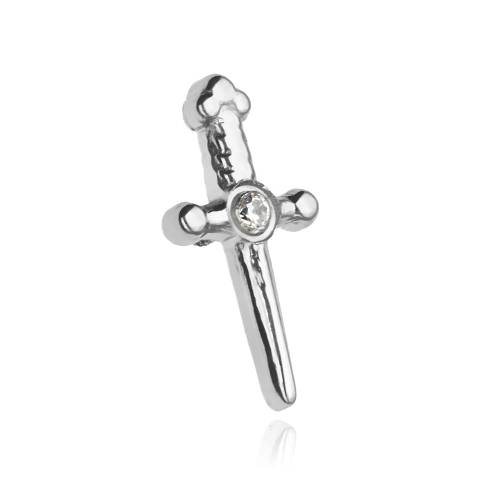 Titanium attachment dagger with zirconia - silver - TNA-180