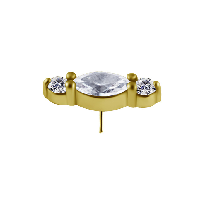 Attachment push in - with white zircons - CoCr NF - gold - PI-028