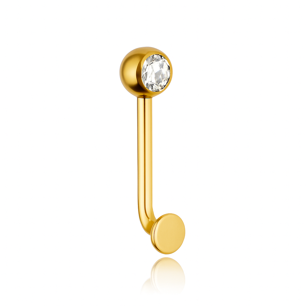 Intimate earring - CHRISTINA L with white zirconia - gold - TI-004
