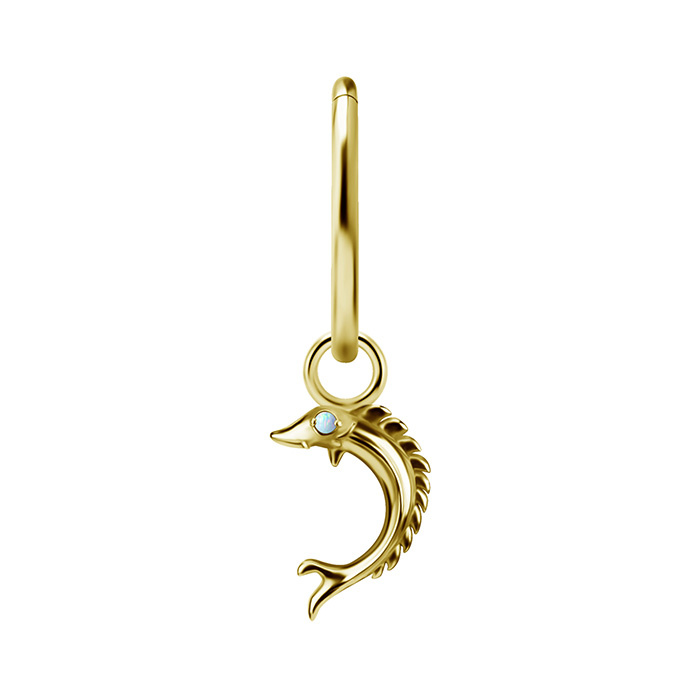 Charms - CoCr NF - white eye fish - gold - D-094