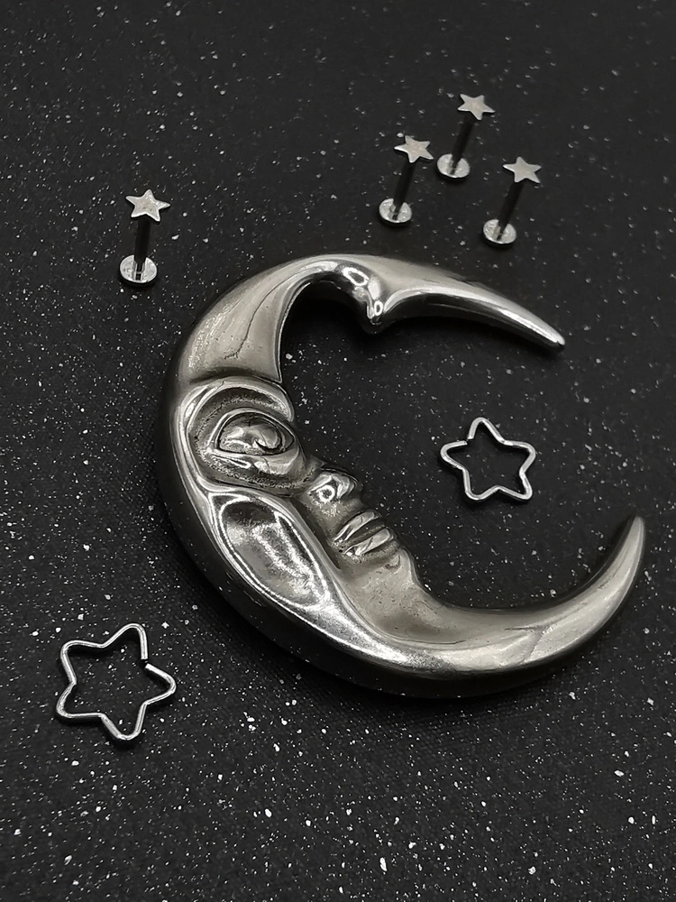 Earring Continuous bifurcated star silver - CON-003