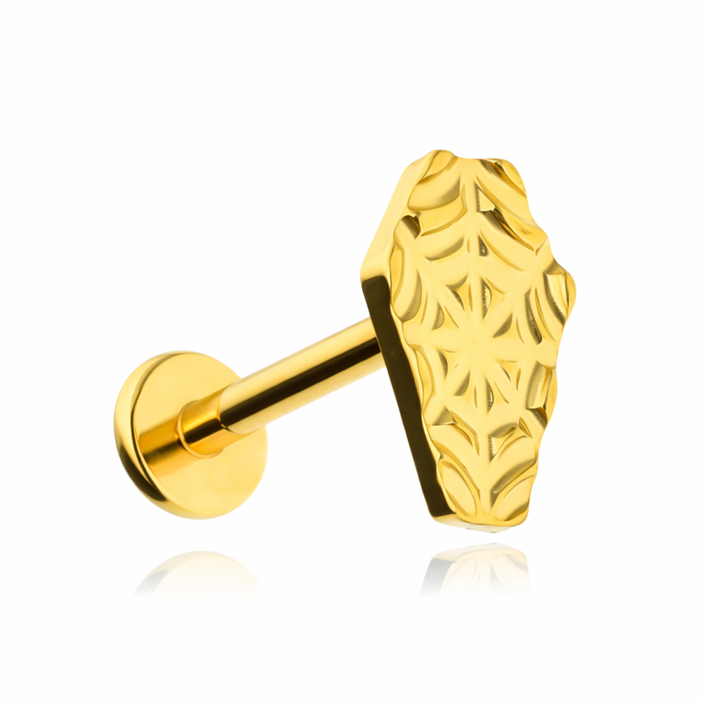 Titanium labret coffin - gold