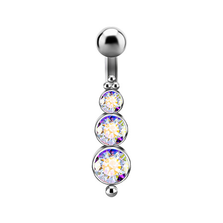 Titanium Belly button ring - Premium Zirconia colored - TPP-035