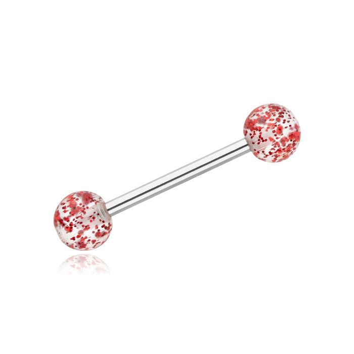 Tongue barbell  zerbra purple - KJ-056