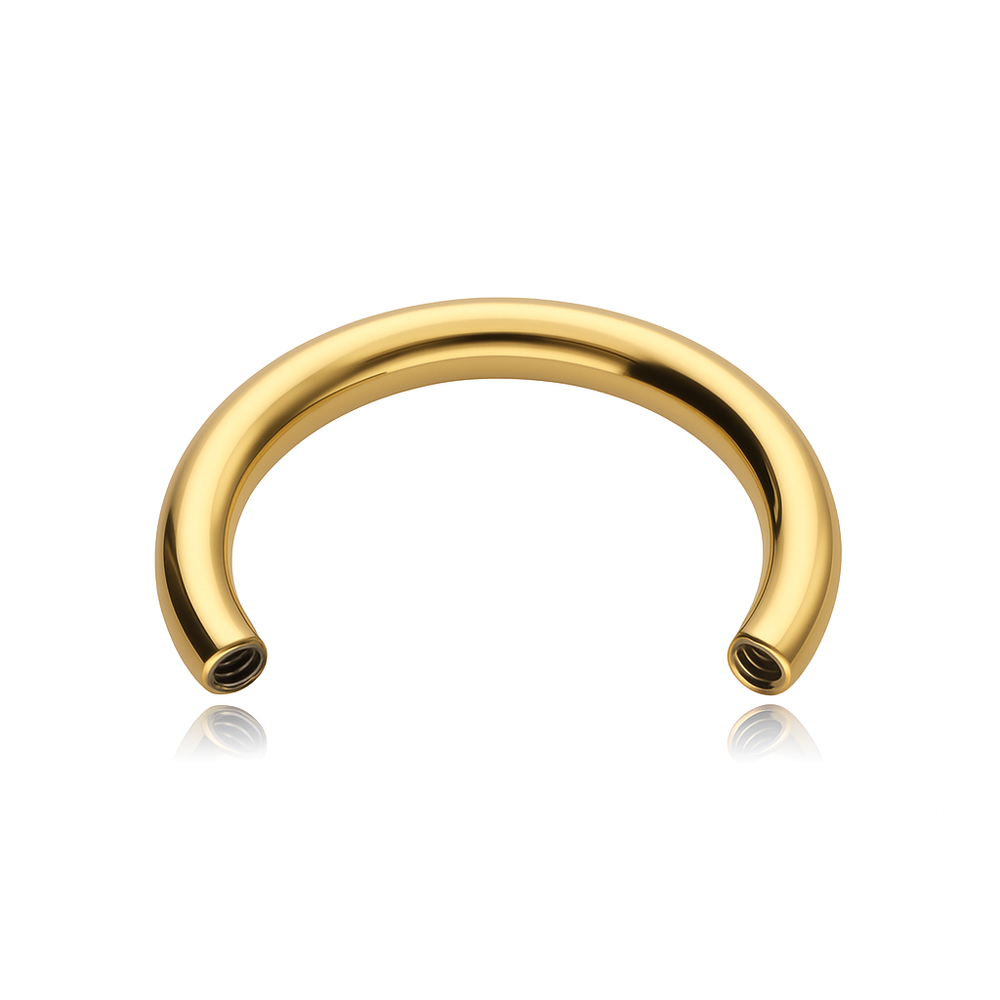 Horseshoe type titanium rod with female thread - gold - TCZ-024