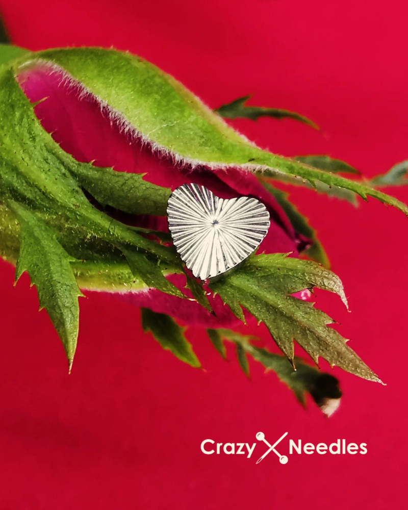 Titanium attachment heart - silver - TNA-203
