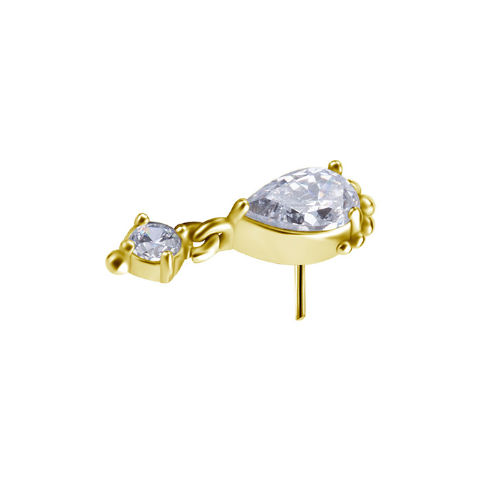 Attachment push in - openwork with white zircons - CoCr NF - gold - PI-022