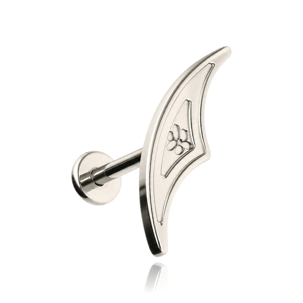 Titanium labret decorative - silver
