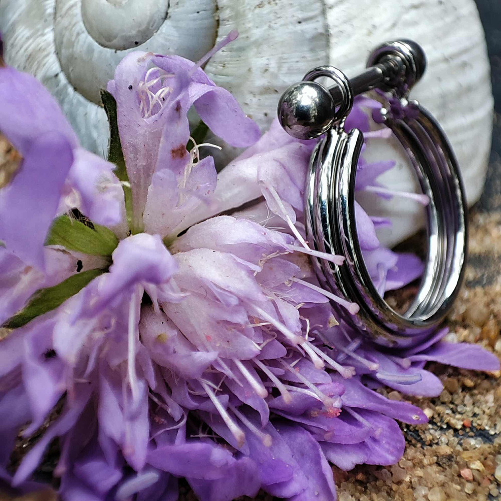 Tytanowe kółko ozdobne PREMIUM CRYSTALS - TK-043