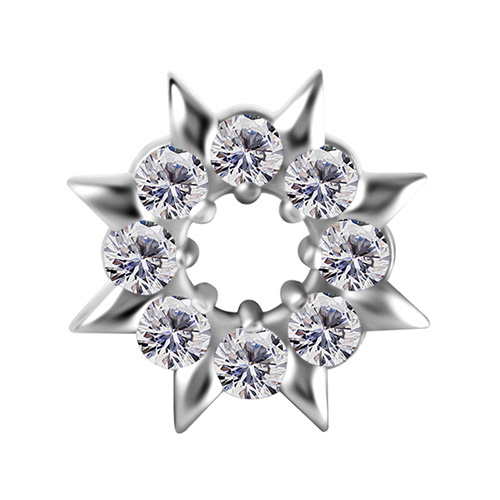 Charms - CoCr NF - decorative silver - PREMIUM ZIRCONIA - D-046