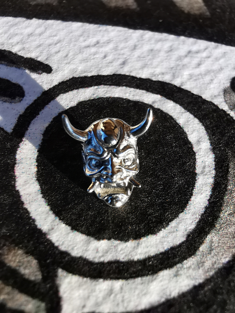 Titanium labret japanese mask - silver