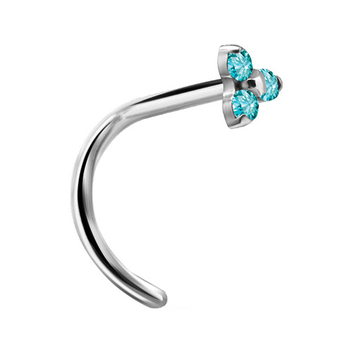 Premium Zirconia titanium nose stud with sea zirconia - TN-017