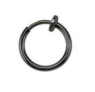 Fake ear, nose ring - without piercing Black - FK-001