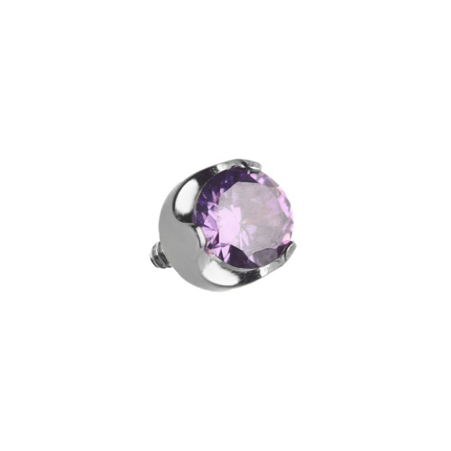 Titanium attachment  with purple zirconia - silver - TNA-117