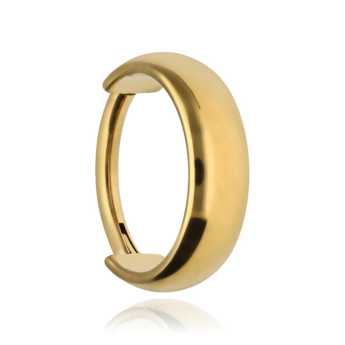 Titanium piercing ring clicker wedding ring - gold - TK-026