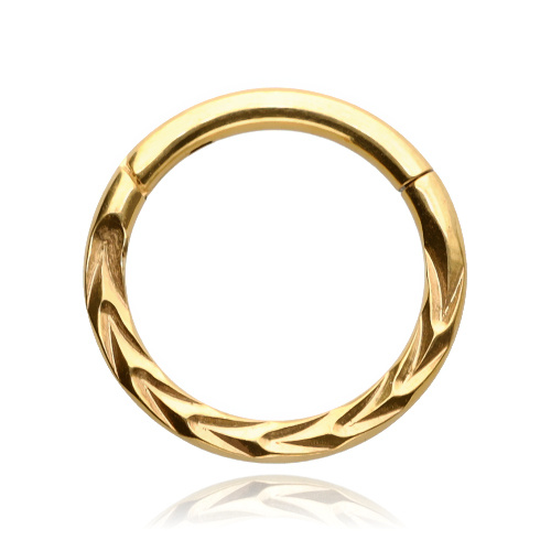 Gold clicker ring - cut - K-035