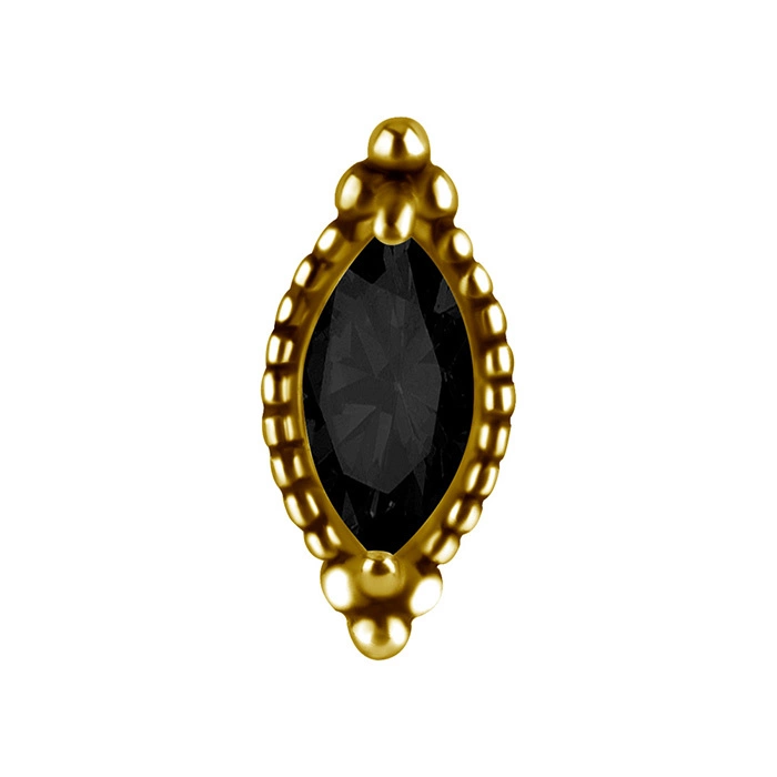 Attachment push in - with black zirconia - CoCr NF - gold - PI-006