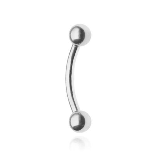 Titanium curved barbell - silver - TB-002