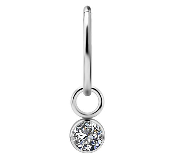 Titanium Charms - PREMIUM ZIRCON - silver - D-032