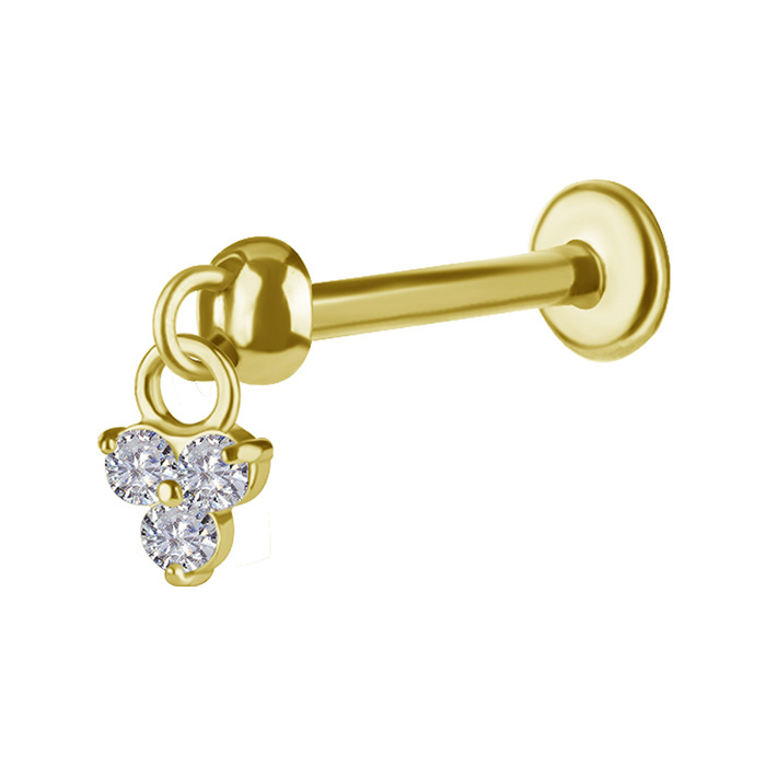 Attachment 18K gold triangle with Lab Created Diamonds - GD18K-060