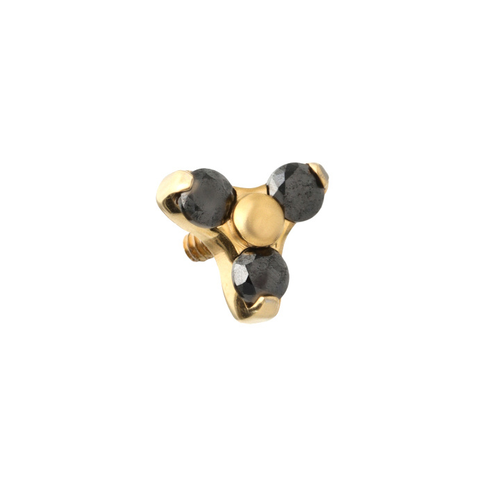 Titanium attachment with black zirconias - gold - TNA-067