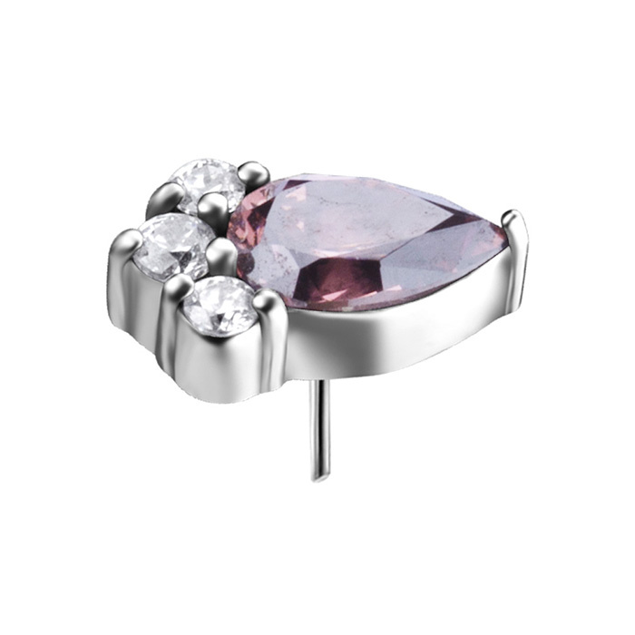 Attachment push in - with white zirconia - CoCr NF - gold - PI-027