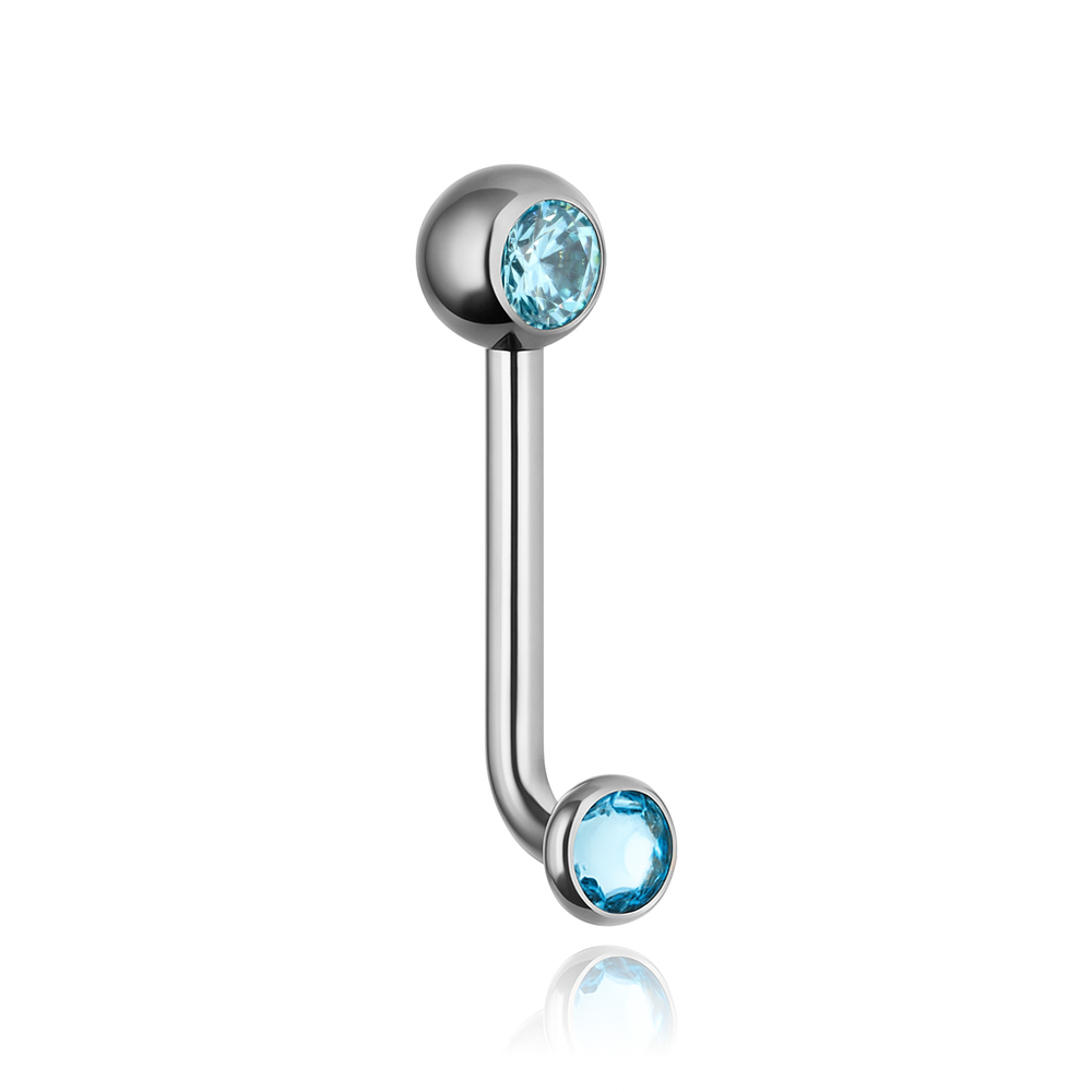 Intimate earring - CHRISTINA L with blue zircons - silver - TI-003